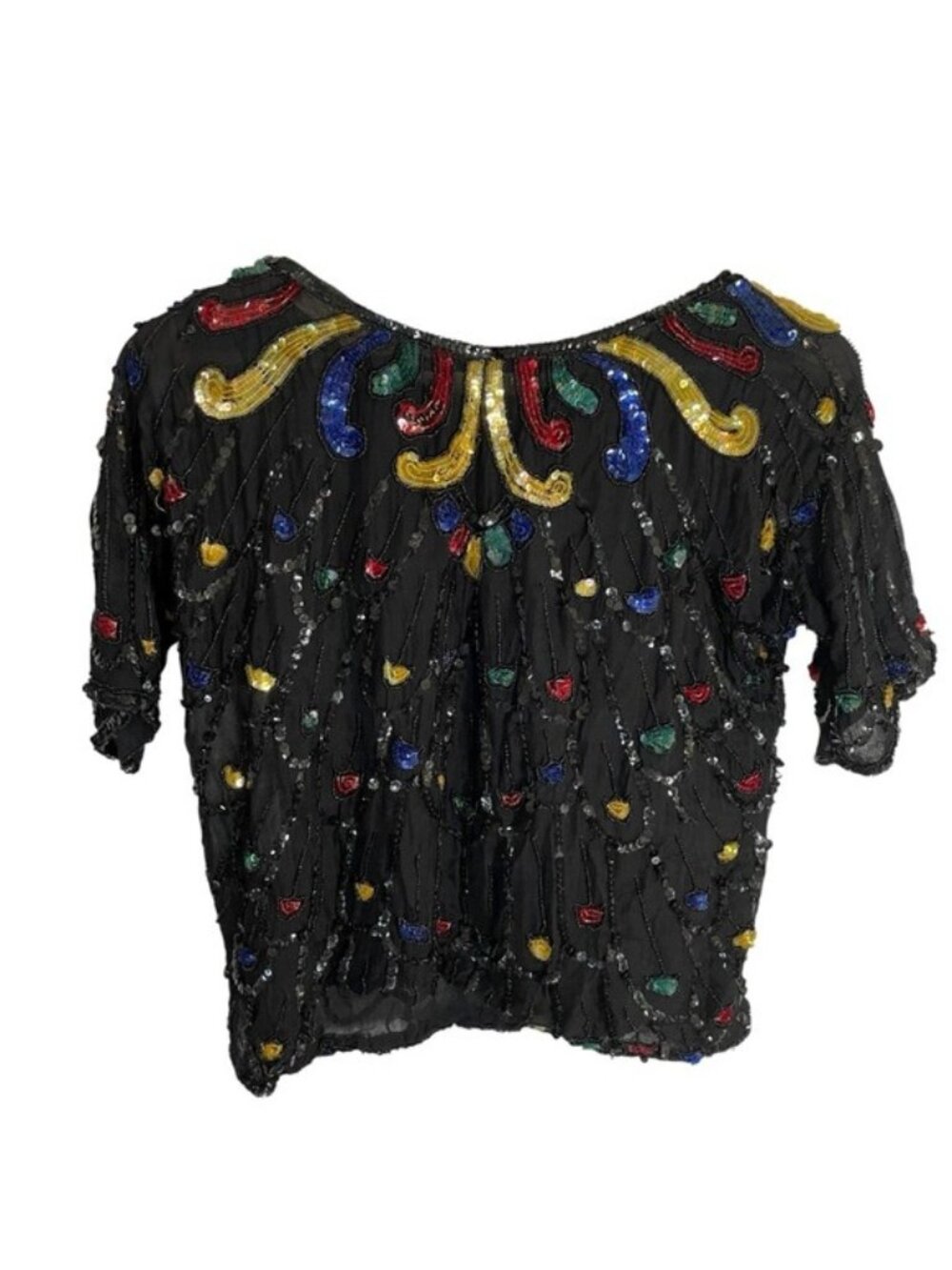 Vintage Jasmine by KVM Black Sequin Embellished Top cosplay dress up flapper